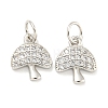 Rack Plating Brass Micro Pave Clear Cubic Zirconia Pendants KK-B093-25P-1