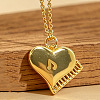 Music Theme Brass Pave Cubic Zirconia Pendant Necklaces for Women WGBB91D-05-1