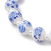 Imitated Pearl Acrylic & Handmade Porcelain & Synthetic Turquoise Beads Bracelets BJEW-JB13229-4