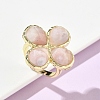 Natural Cherry Blossom Agate Faceted Adjustable Finger Rings for Women RJEW-A092-01G-14-1