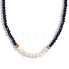 Fashion Natural Freshwater Pearl & Faceted Rondelle Glass Beaded Necklaces for Women AX4759-7-1