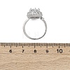 Brass Micro Pave Clear Cubic Zirconia Finger Rings for Women RJEW-S398-03A-P-5