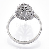 304 Stainless Steel Hollow Out Oval Adjustable Ring RJEW-T027-02P-4