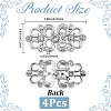 4Pcs Flower Alloy Crystal Rhinestone Adjustable Jean Button Pins FIND-CY0002-27P-2