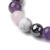 Natural & Synthetic Mixed Gemstone Beads Thread Stretch Bracelets for Women BJEW-JB11250-4