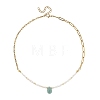 Natural Amazonite Teardrop Pendant Necklaces NJEW-JN06438-3