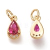 Brass Micro Pave Clear Cubic Zirconia Charms X-KK-F820-15A-G-2