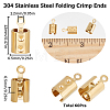 60Pcs Ion Plating(IP) 304 Stainless Steel Folding Crimp Ends STAS-SC0005-41-2