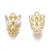 Brass Micro Pave Clear Cubic Zirconia Charms ZIRC-O035-24G-2