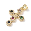 Brass Micro Pave Cubic Zirconia Pendants KK-L268-015G-A02-2