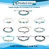 10Pcs 10 Style Synthetic Turquoise & Natural Shell & Seed Braided Bead Bracelet & Anklet AJEW-AN0007-10-7