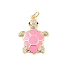 Rack Plating Brass Micro Pave Cubic Zirconia Pendants KK-C021-01G-05-1