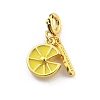 Brass Enamel Fruits Pendant Decoration HJEW-P020-01C-G-1