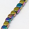 Electroplate Non-magnetic Synthetic Hematite Beads Strands G-J172-3x3mm-03-2