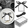 100Pcs Rectangle Paper Table Cards with 100Pcs Polyester Ribbons for Wedding Party Celebration Supplies OFST-WH0004-122A-1