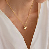 Alloy Heart Pendant Paperclip Chain Necklaces for Women WG28BBE-03-1