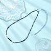 Boho Natural Cultured Freshwater Pearl & Round Seed Beaded Braided Necklaces for Women NJEW-JN06187-03-1