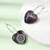Natural Amethyst & 304 Stainless Steel Hoop Earrings for Women EJEW-G475-01P-09-3