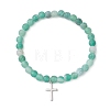 Cross 201 Stainless Steel Charm Bracelets BJEW-JB13251-3