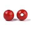 Spray Painted Round Natural Schima Wood Beads WOOD-A018-12mm-07-2