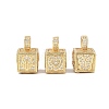 Brass Micro Pave Cubic Zirconia Pendants KK-F919-10G-1
