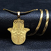 304 Stainless Steel Religion Hamsa Hand Pendant Flat Snake Chain Necklaces FS-WGD9CC8-02-1