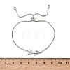 Adjustable Brass Micro Pave Clear Cubic Zirconia Box Chain Slider Bracelets BJEW-C156-09P-03-5