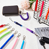 15Pcs 13 Style Plastic Spiral Retractable Spring Coil Keychain KEYC-CP0001-02-5