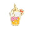 Brass Enamel Charms KK-G522-03G-1