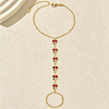 Bohemian Brass Enamel Red Cherry Charm Hand Chain Finger Ring Bracelets for Women LZ1117-5