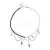 304 Stainless Steel Double Horn Star Pendant Necklaces NJEW-TA00246-3