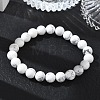 Natural Howlite Round Beaded Stretch Bracelets GG-CBA12F1-02A-10-2