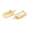 Brass Micro Pave Clear Cubic Zirconia Charms ZIRC-M113-04G-3