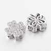 Brass Micro Pave Cubic Zirconia Beads X-ZIRC-L037-78P-FF-1