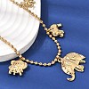 316L Surgical Stainless Steel Baby Elephant Mother Elephant Bib Necklaces for Mother's Day NJEW-D297-02G-2