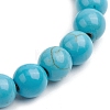 Synthetic Turquoise Beaded Stretch Bracelets for Women Men BJEW-JB11552-02-4