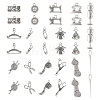 64Pcs 16 Style Tibetan Style Alloy Pendants TIBEP-TA0001-39-3