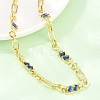 7MM Brass Pave Cubic Zirconia Figaro Chain Necklaces NJEW-D324-05G-06-4