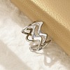 Wave 304 Stainless Steel Open Cuff Rings for Women RJEW-G338-18P-3