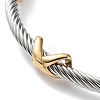 304 Stainless Steel Twisted Infinity Cuff Bangles BJEW-P304-01B-G-2