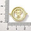 Rack Plating Brass Micro Pave Clear Cubic Zirconia Connector Charms KK-Z039-35G-3