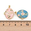 Brass Enamel Locket Pendants KK-P335-02G-4