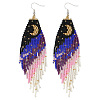 Moon Stainless Steel Dangle Earrings KS8218-2-2
