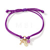 Handmade Adjustable Brass Cord Charm Bracelets OH6881-12-1