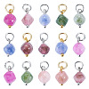 30Pcs 3 Styles Natural Colorful Tourmaline Dice Charms PALLOY-TA00370-3