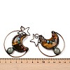 Natural Mixed Gemstone Brass Star Moon Big Pendants G-H316-01R-4