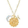 Cubic Zirconia Constellation & Opalite Moon Pendant Necklace PW-WG46702-12-1