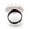Adjustable Alloy & Iron & Rhinestone Bezel Cup Ring Base with Rotatable Tray MAK-T012-10S-3