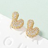 Brass Micro Pave Cubic Zirconia Stud Earrings EJEW-Z091-04G-L-1