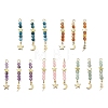 3Pcs 3 Styles Natural Mixed Stone Faceted Round Beaded Pendants PALLOY-JF03604-1